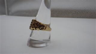10K GOLD NUGGET DIAMOND HORSEHOE RING 4397G SIZE 10.5